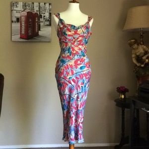 DVF DIANE von FURSTENBERG Floral Silk Dress sz 8
